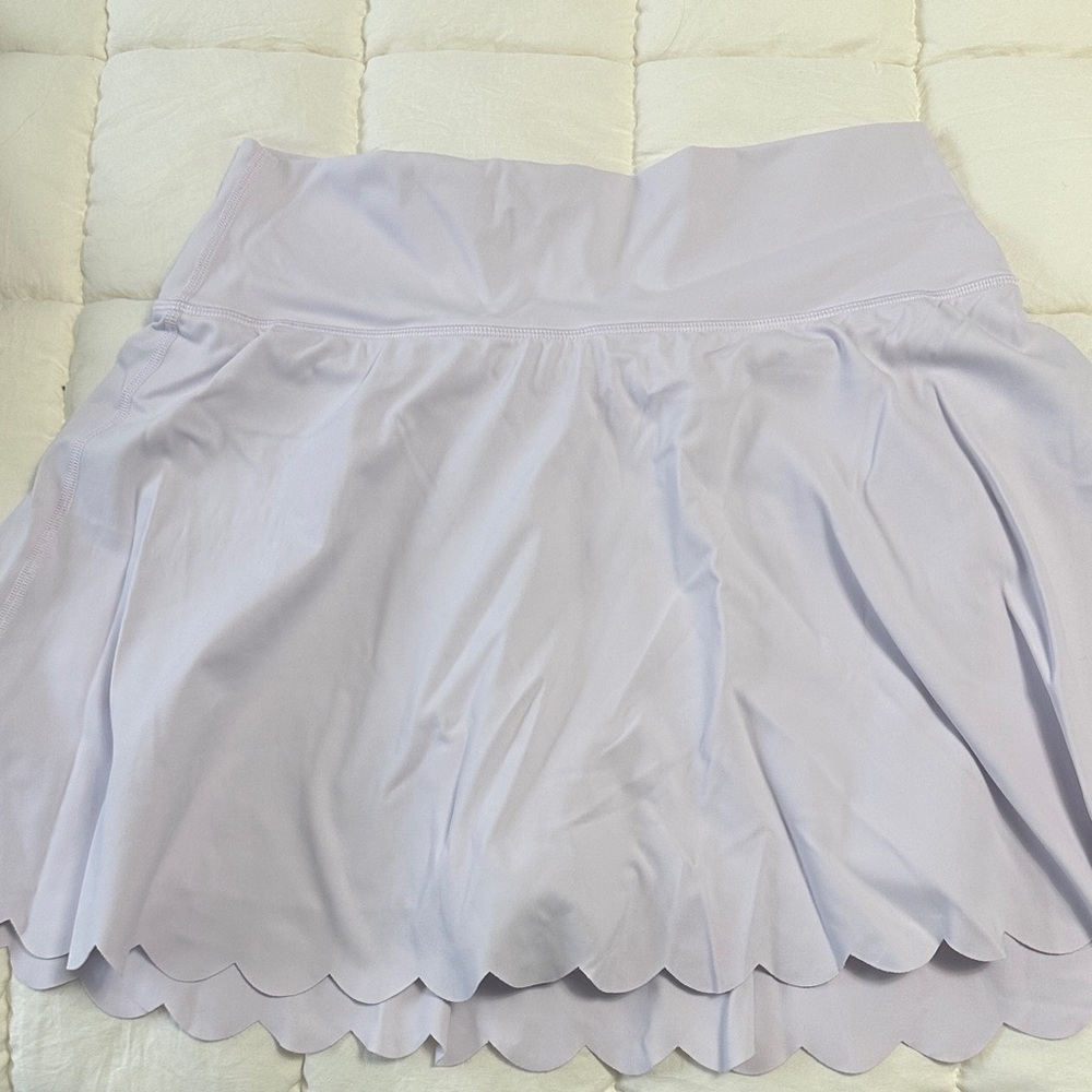 Lavender Scalloped Hem Skort